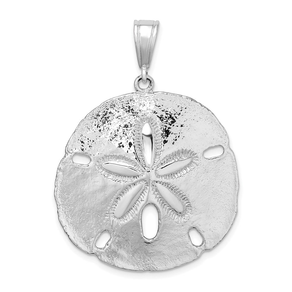 Million Charms 925 Sterling Silver Nautical Sea Life  Charm Pendant, Large Sand Dollar, High Polish