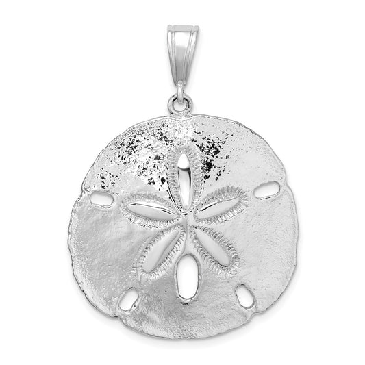 Million Charms 925 Sterling Silver Nautical Sea Life  Charm Pendant, Large Sand Dollar, High Polish