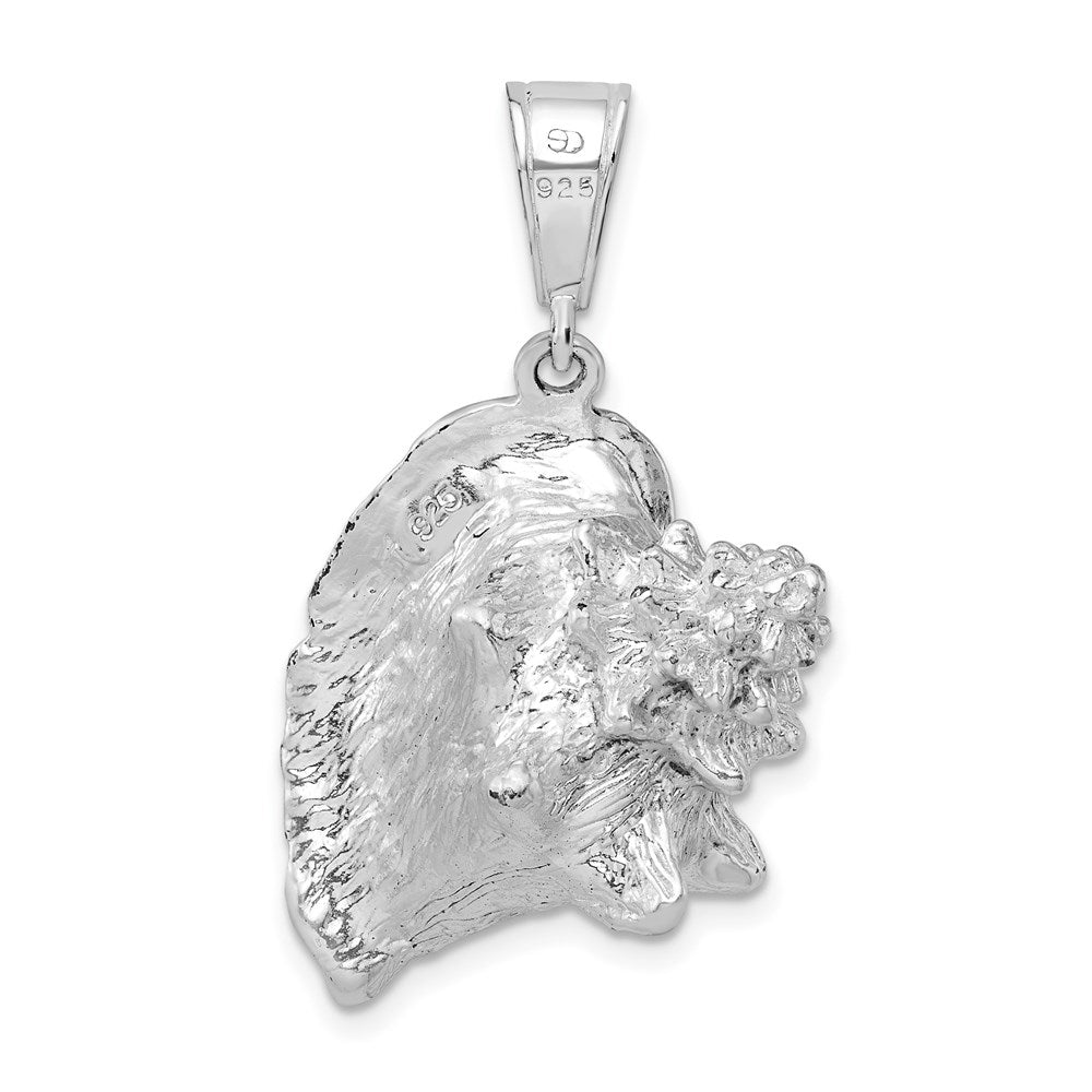 Million Charms 925 Sterling Silver Nautical Sea Life  Charm Pendant, Large 3-D Conch Shell