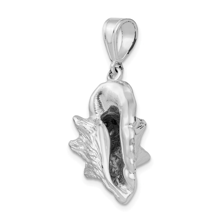 Million Charms 925 Sterling Silver Nautical Sea Life  Charm Pendant, Large 3-D Conch Shell