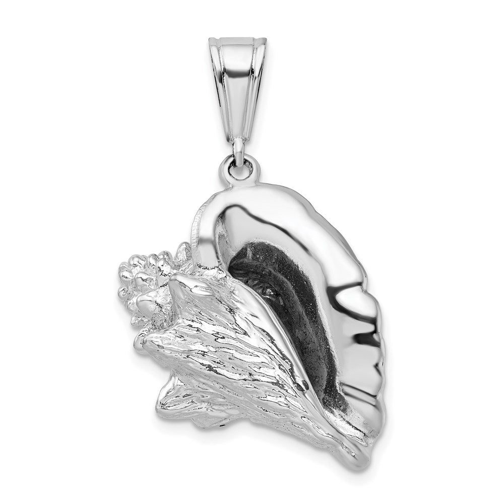 Million Charms 925 Sterling Silver Nautical Sea Life  Charm Pendant, Large 3-D Conch Shell