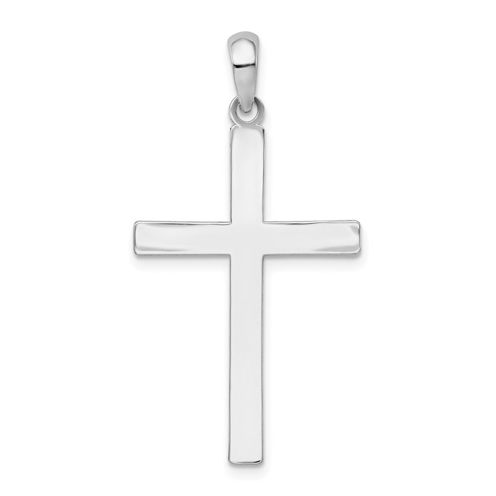 Million Charms 925 Sterling Silver Religious Charm Pendant, 3-D Stick Cross , High Polish