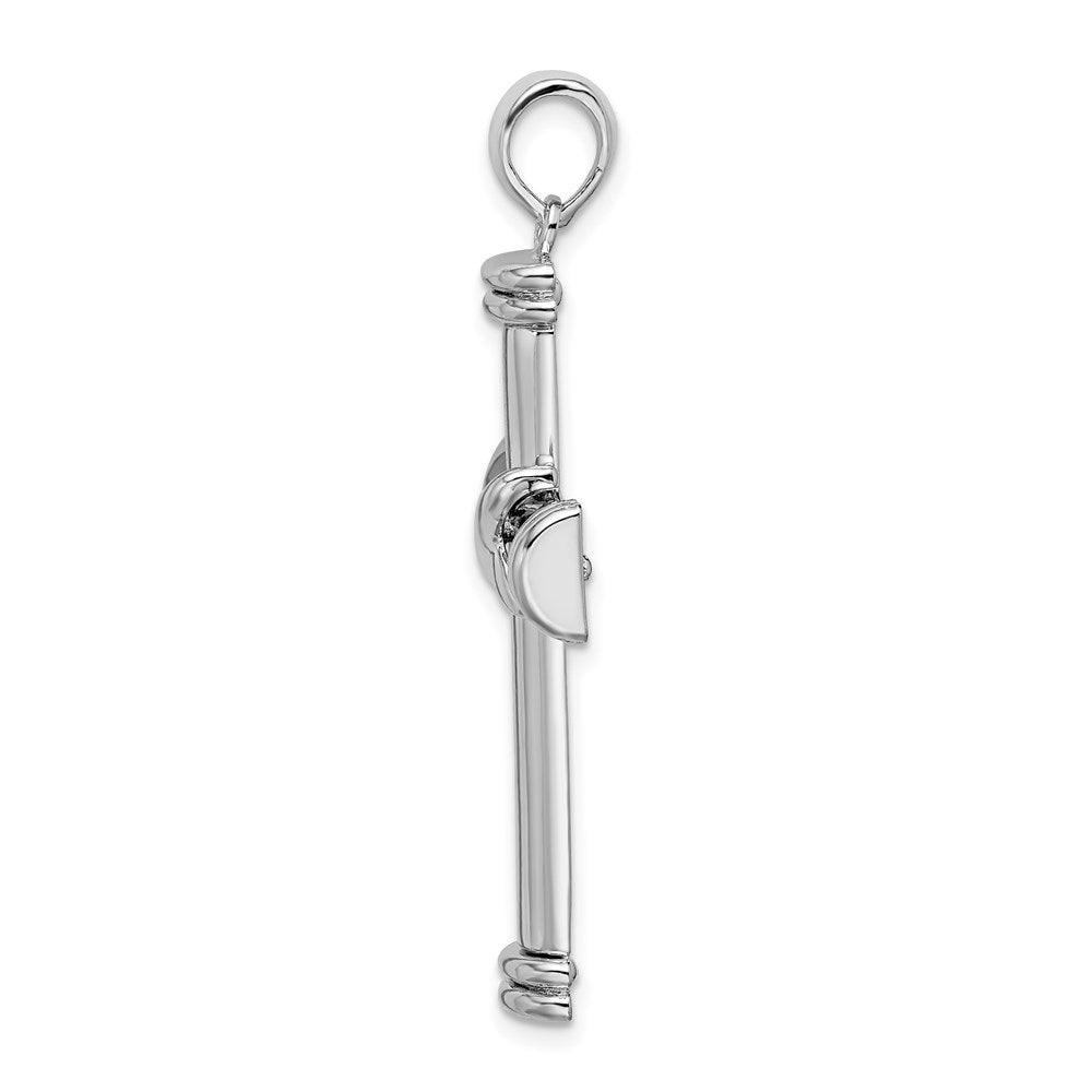 Million Charms 925 Sterling Silver Religious Charm Pendant, Beveled Cross  X Center & Double Endcaps