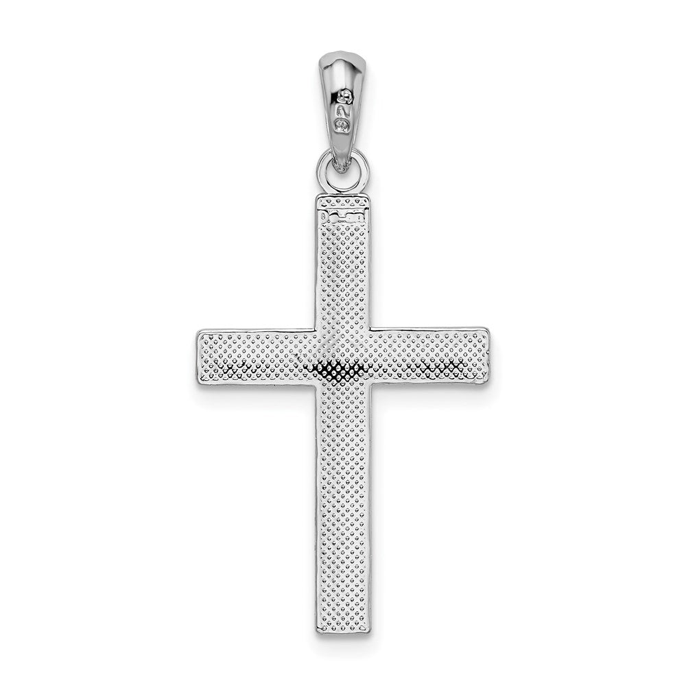 Million Charms 925 Sterling Silver Religious Charm Pendant, Tubular Cross  with Endcaps