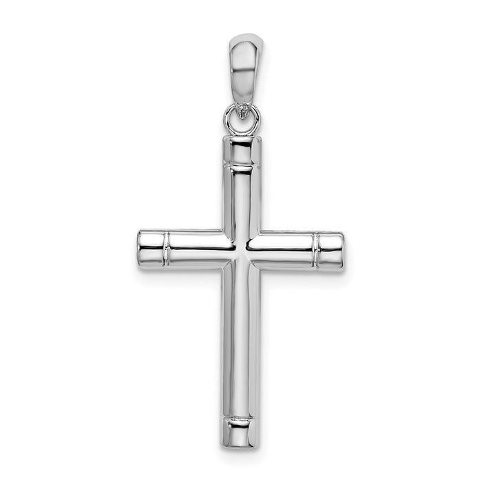 Million Charms 925 Sterling Silver Religious Charm Pendant, Tubular Cross  with Endcaps