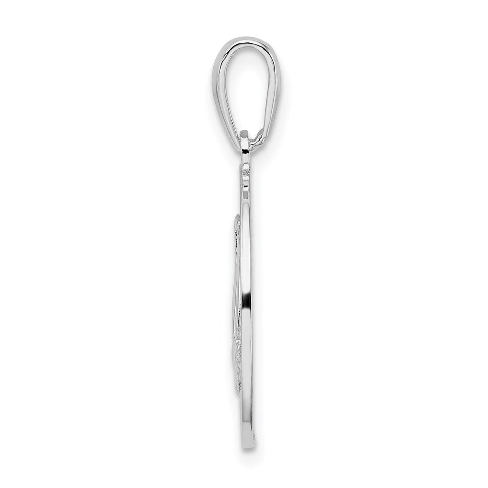 Million Charms 925 Sterling Silver Travel Charm Pendant, Long Beach Island, NJ On Round Frame with Sailboat Center