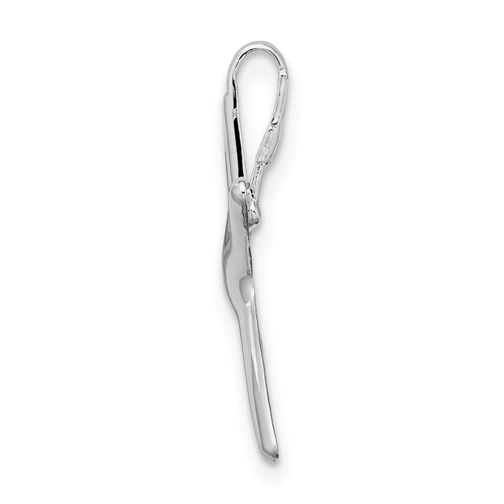 Million Charms 925 Sterling Silver Sea Life Nautical Charm Pendant, Small Dancing Starfish Hidden Bail & 2-D