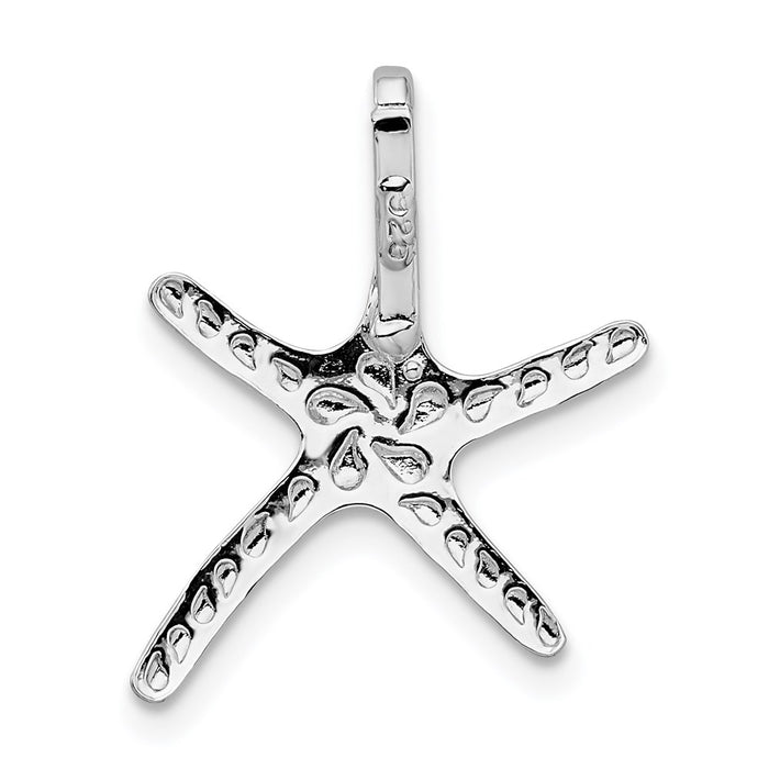 Million Charms 925 Sterling Silver Sea Life Nautical Charm Pendant, Small Dancing Starfish Hidden Bail & 2-D
