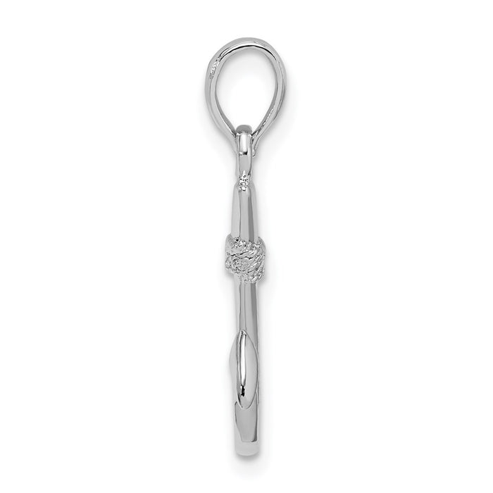 Million Charms 925 Sterling Silver Sea Life Nautical Charm Pendant, Small 3-D Fish Hook