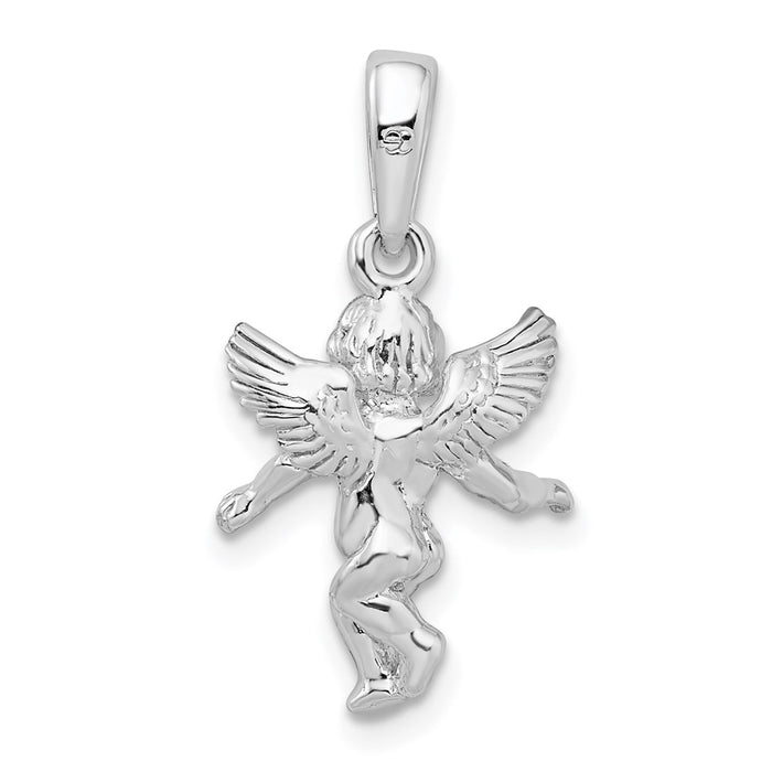 Million Charms 925 Sterling Silver Religious Charm, 3-D Guardian Angel Pendant