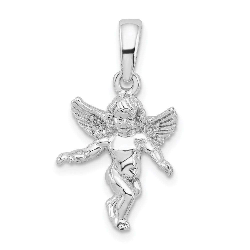 Million Charms 925 Sterling Silver Religious Charm, 3-D Guardian Angel Pendant