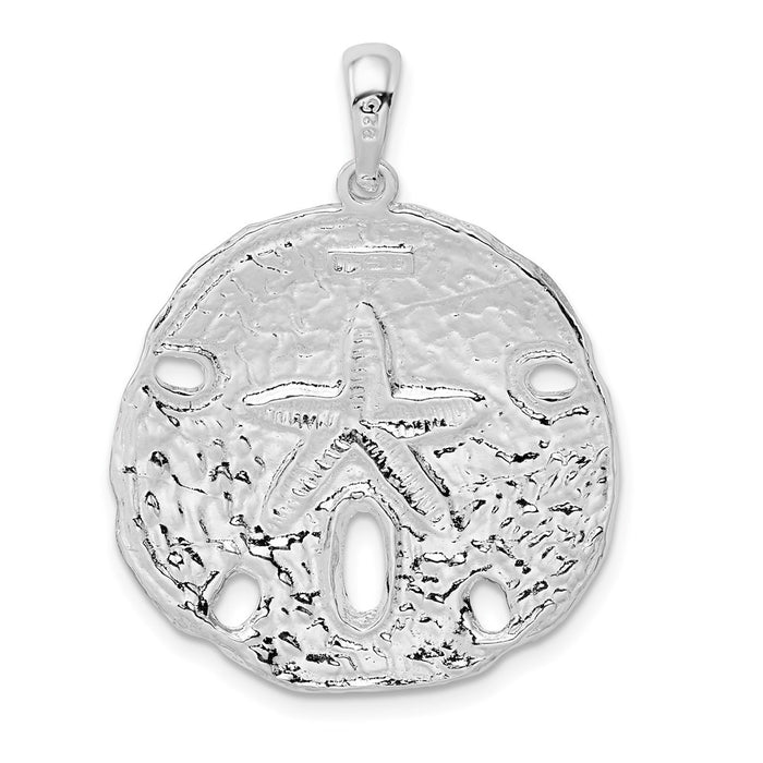 Million Charms 925 Sterling Silver Nautical Sea Life  Charm Pendant, Sand Dollar, High Polish