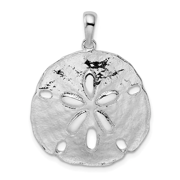 Million Charms 925 Sterling Silver Nautical Sea Life  Charm Pendant, Sand Dollar, High Polish