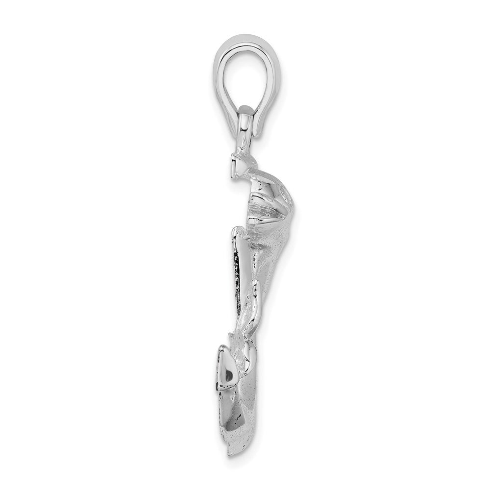 Million Charms 925 Sterling Silver Nautical Sea Life  Charm Pendant, Dolphin & Anchor, 2-D & High Polish