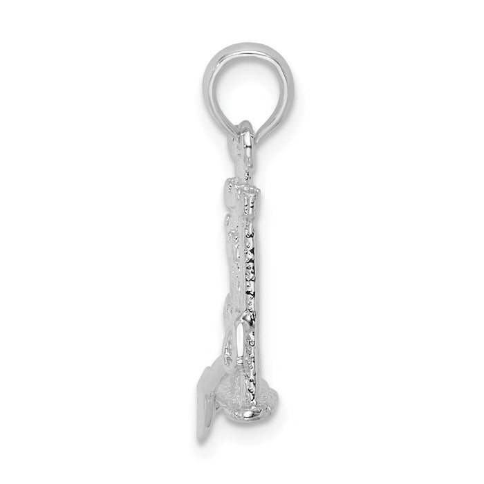 Million Charms 925 Sterling Silver Coastal Beach Charm Pendant, 3-D Sandcastle with Shovel Laying In Front