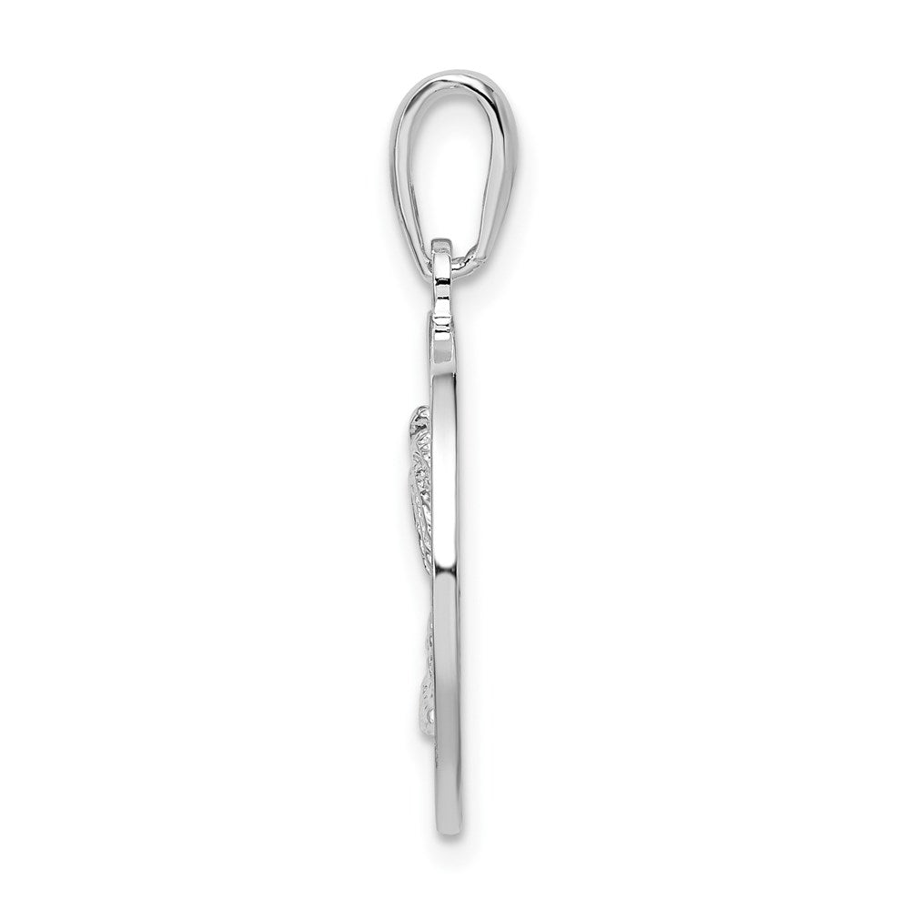 Million Charms 925 Sterling Silver Travel Charm Pendant, Bahamas On Round Frame with Palm Tree Center