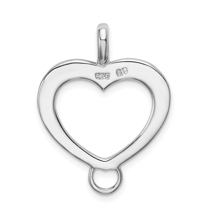 Million Charms 925 Sterling Silver Heart Shaped Charm Carrier Pendant