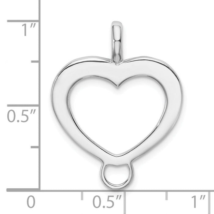 Million Charms 925 Sterling Silver Heart Shaped Charm Carrier Pendant