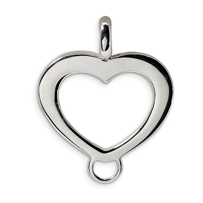 Million Charms 925 Sterling Silver Heart Shaped Charm Carrier Pendant