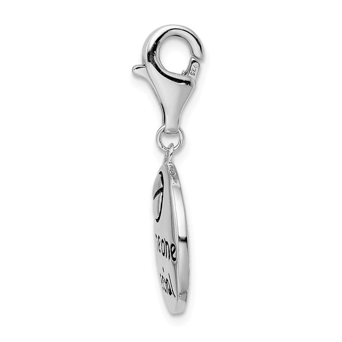 Million Charms 925 Sterling Silver With Rhodium-Plated Someone Special Inscribed Round With Lobster Clasp Charm