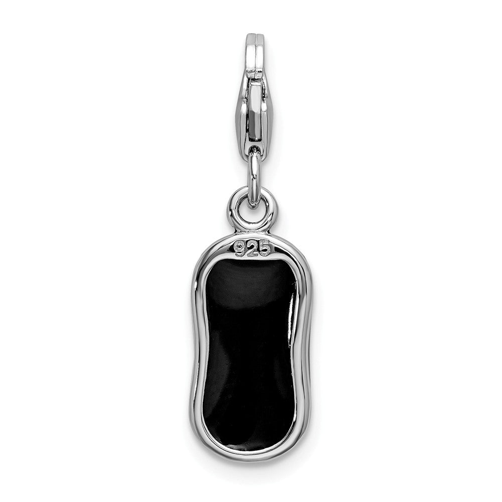 Million Charms 925 Sterling Silver Rhodium-Plated 3-D Enameled Mouse With Lobster Clasp Charm