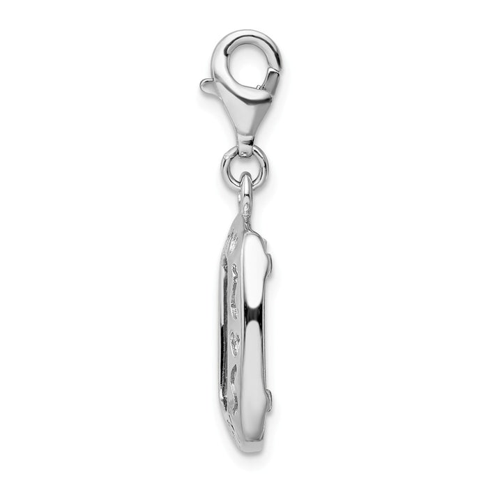 Million Charms 925 Sterling Silver Rhodium-Plated Polished My Baby Frame With Lobster Clasp Charm