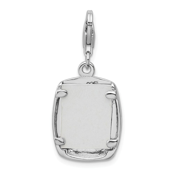 Million Charms 925 Sterling Silver Rhodium-Plated Polished My Baby Frame With Lobster Clasp Charm