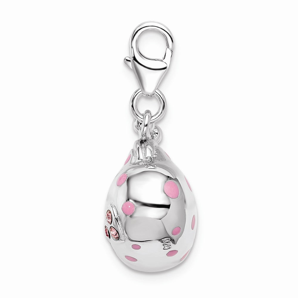 Million Charms 925 Sterling Silver With Rhodium-Plated Swarovski Crystals/Enamel Little Princess Handbag Charm