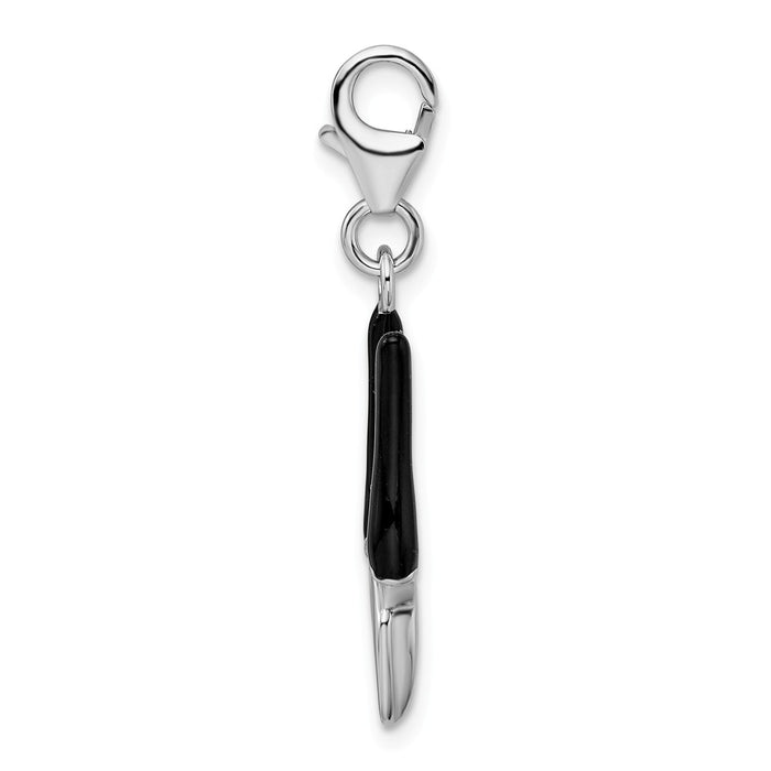 Million Charms 925 Sterling Silver With Rhodium-Plated 3-D Enameled Pruning Shears With Lobster Clasp Charm