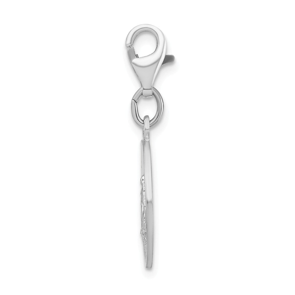 Million Charms 925 Sterling Silver With Rhodium-Plated Religious Miraculous Medal With Lobster Clasp Charm