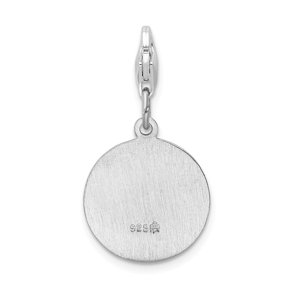 Million Charms 925 Sterling Silver With Rhodium-Plated Religious Saint Michael Medal With Lobster Clasp Charm