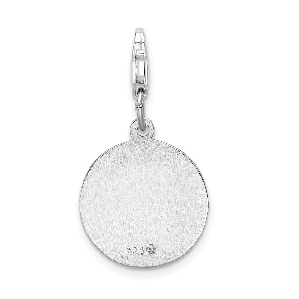 Million Charms 925 Sterling Silver With Rhodium-Plated Religious Saint Joseph Medal With Lobster Clasp Charm