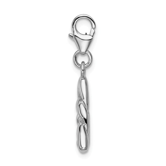 Million Charms 925 Sterling Silver With Rhodium-Plated Polished Trinity Knot With Lobster Clasp Charm