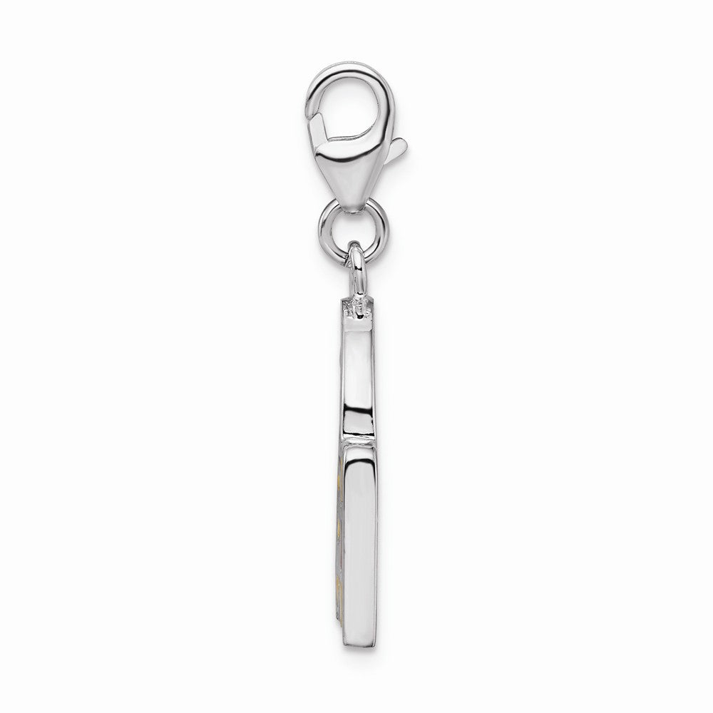 Million Charms 925 Sterling Silver With Rhodium-Plated 3-D Enameled Stain Glass Window With Lobster Clasp Charm