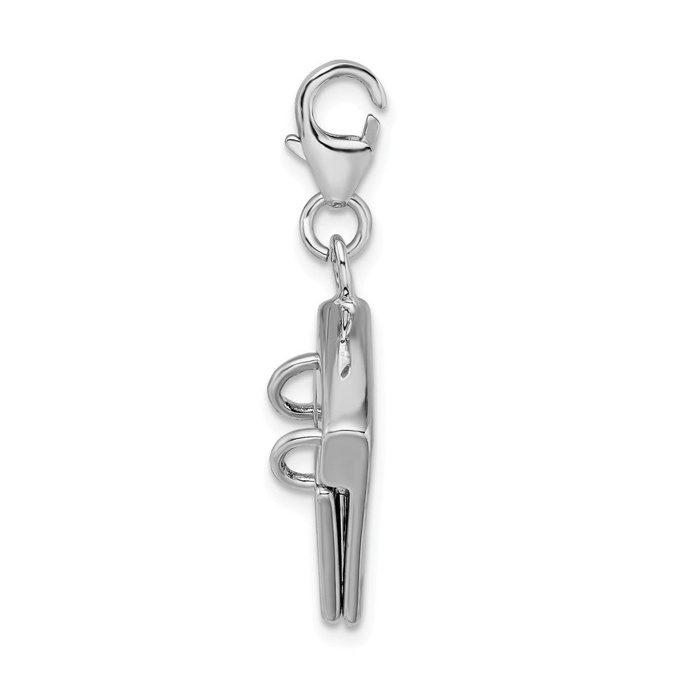 Million Charms 925 Sterling Silver With Rhodium-Plated 3-D Enameled Dec. 25, Dec. 26 With Lobster Clasp Charm