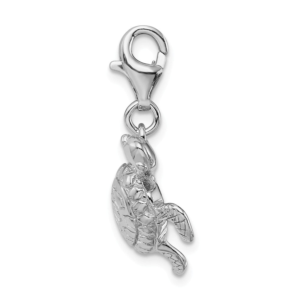 Million Charms 925 Sterling Silver Click-On Antiqued Turtle Charm