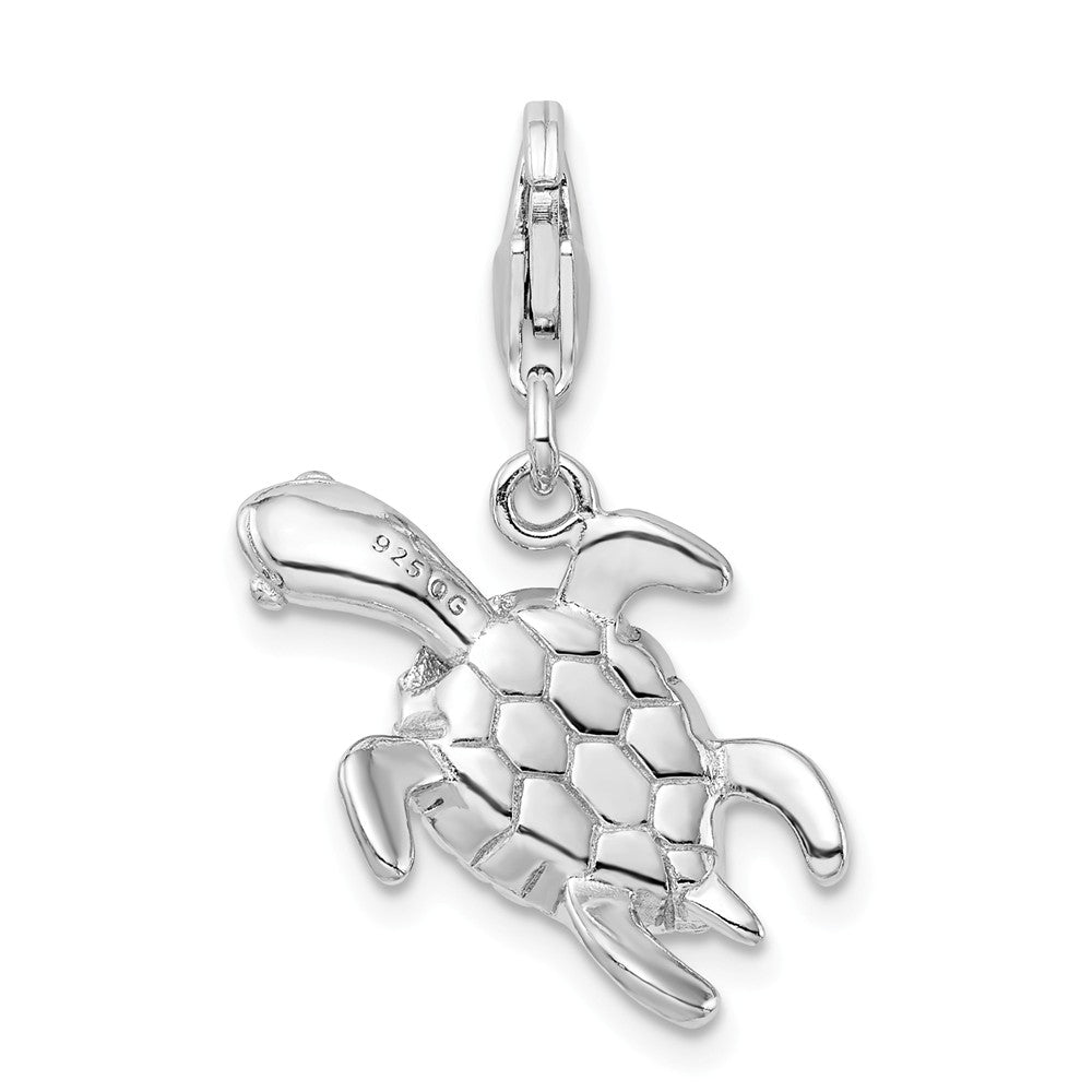 Million Charms 925 Sterling Silver Click-On Antiqued Turtle Charm