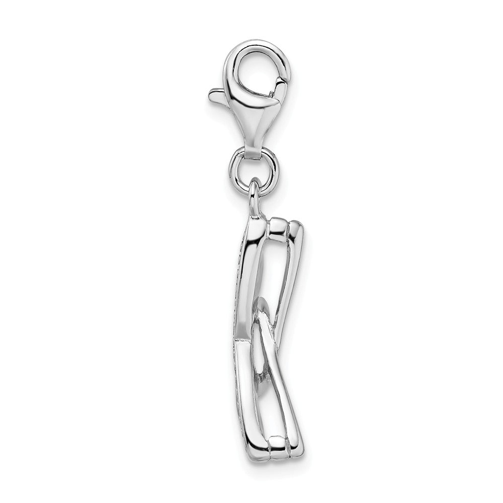 Million Charms 925 Sterling Silver With Rhodium-Plated Click-On Enamel Sunglass Charm