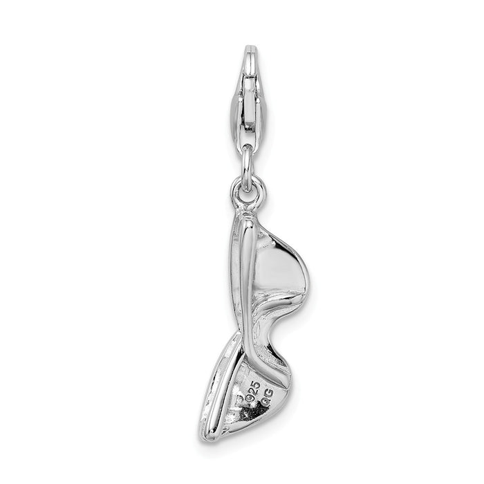 Million Charms 925 Sterling Silver With Rhodium-Plated Click-On Enamel Sunglass Charm