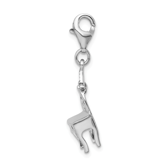 Million Charms 925 Sterling Silver Rhodium-Plated Enamel Vanity With Lobster Clasp Charm