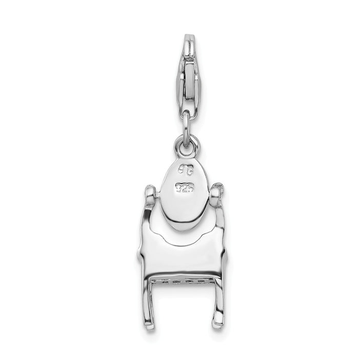 Million Charms 925 Sterling Silver Rhodium-Plated Enamel Vanity With Lobster Clasp Charm