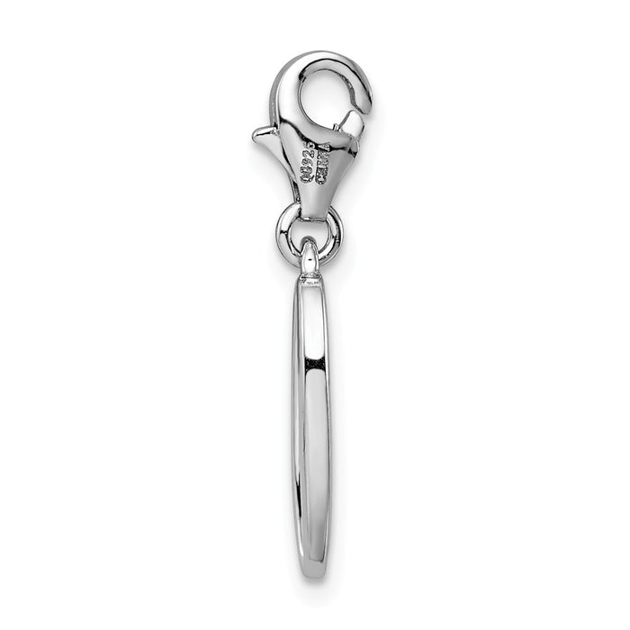 Million Charms 925 Sterling Silver Rhodium-Plated Number 0 With Lobster Clasp Charm