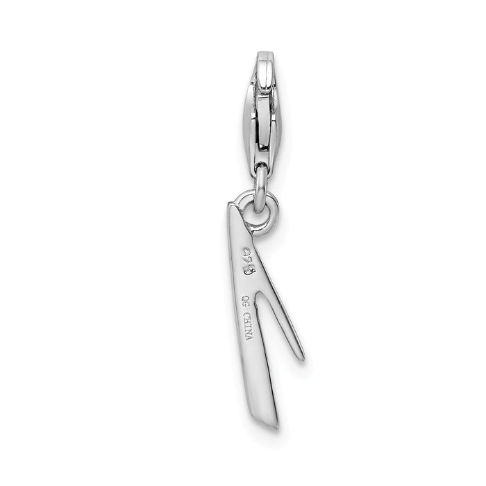 Million Charms 925 Sterling Silver Rhodium-Plated Number 1 With Lobster Clasp Charm