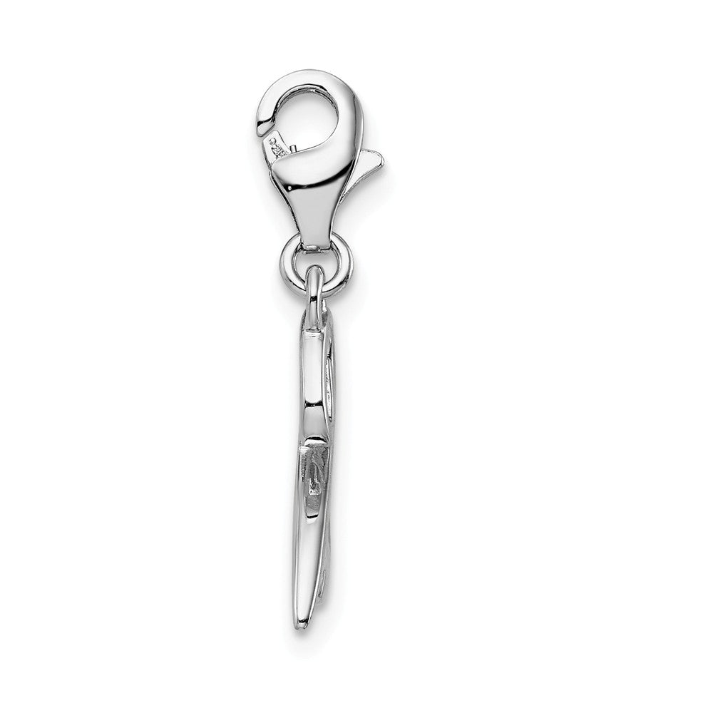 Million Charms 925 Sterling Silver Rhodium-Plated Number 2 With Lobster Clasp Charm