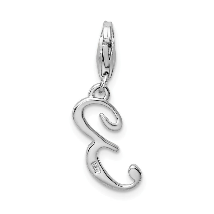 Million Charms 925 Sterling Silver Rhodium-Plated Number 3 With Lobster Clasp Charm