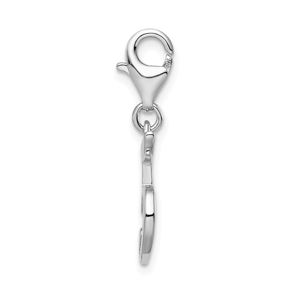 Million Charms 925 Sterling Silver Rhodium-Plated Number 5 With Lobster Clasp Charm
