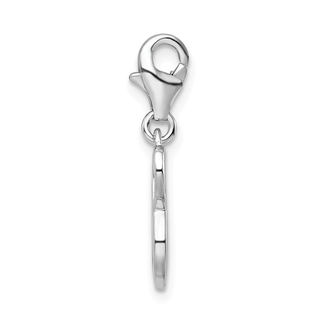 Million Charms 925 Sterling Silver Rhodium-Plated Number 8 With Lobster Clasp Charm