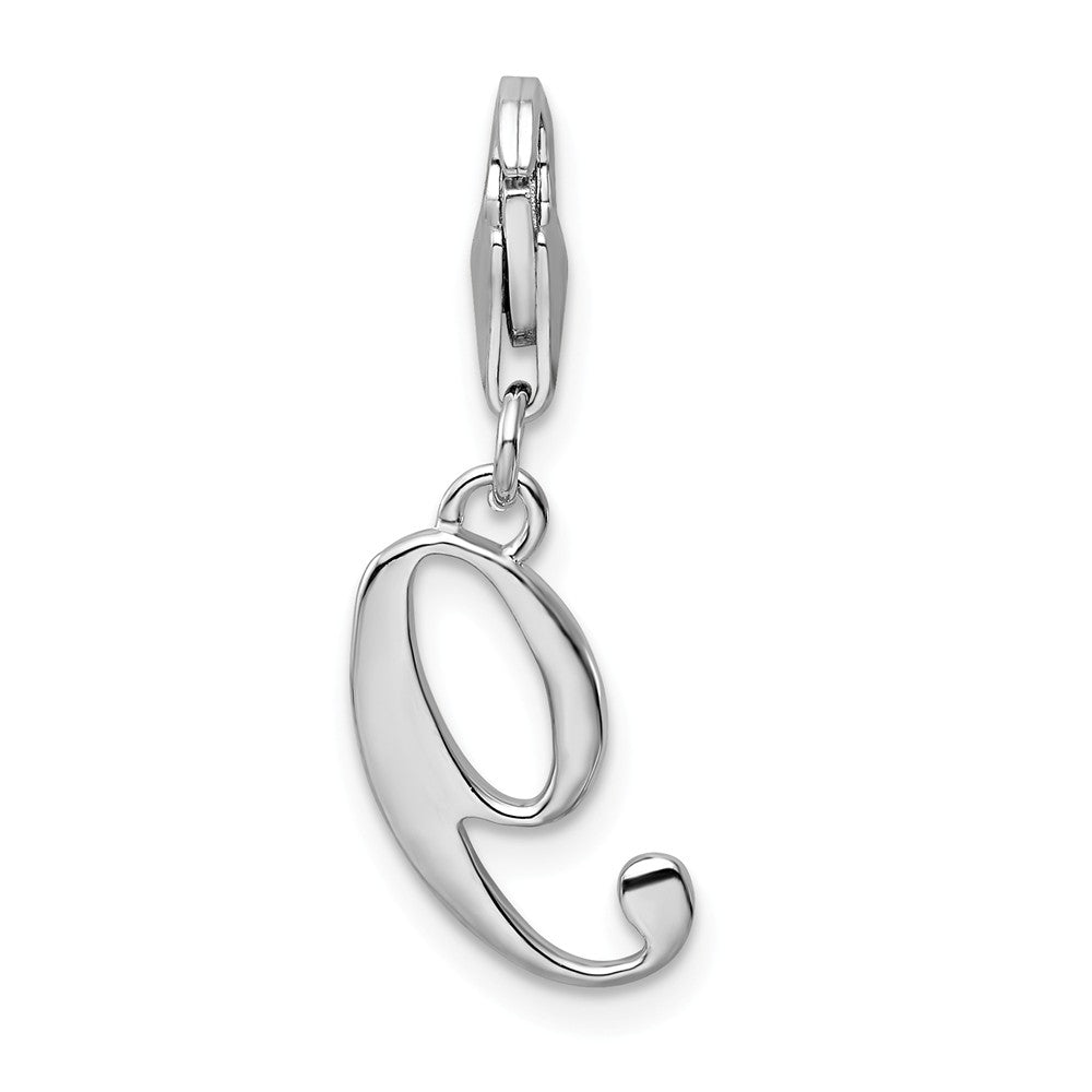 Million Charms 925 Sterling Silver Rhodium-Plated Number 9 With Lobster Clasp Charm