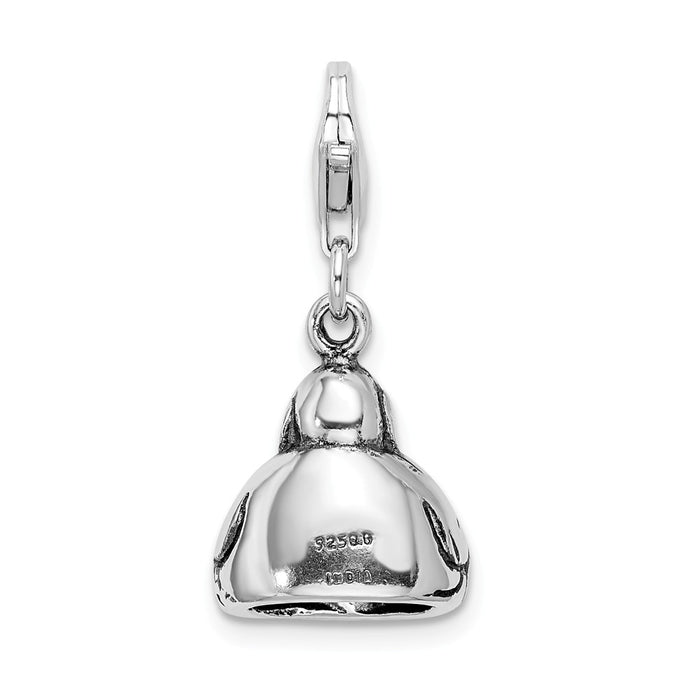 Million Charms 925 Sterling Silver 3-D Antiqued Buddha With Lobster Clasp Charm