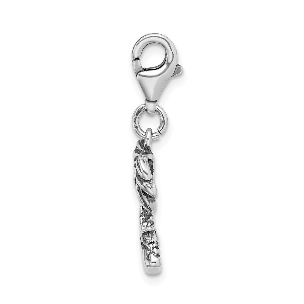 Million Charms 925 Sterling Silver 3-D Antiqued Palm Tree With Lobster Clasp Charm